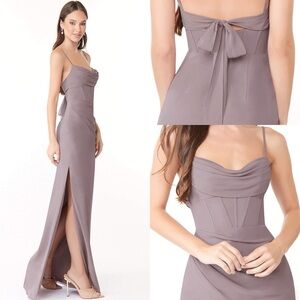 AZAZIE MAI Kendall & Kylie Dusk chiffon Mauve Dress wedding prom formal